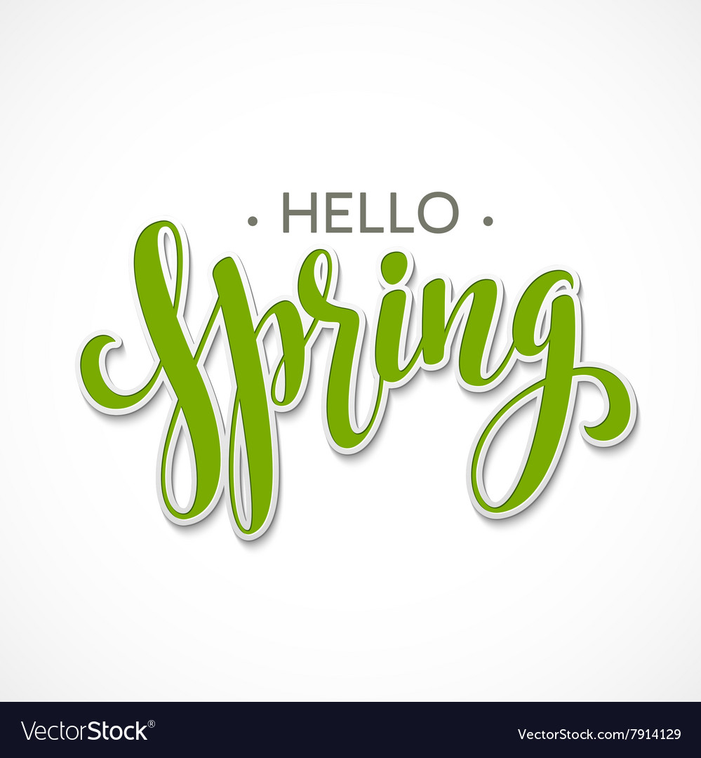 Hello Spring Lettering. Spring леттеринг.