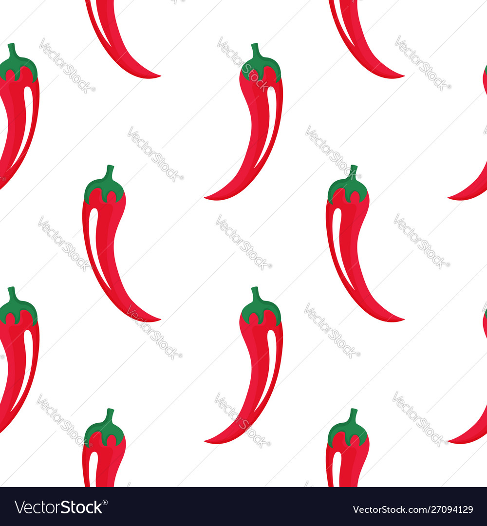 Hot cayenne red pepper background chile seamless Vector Image