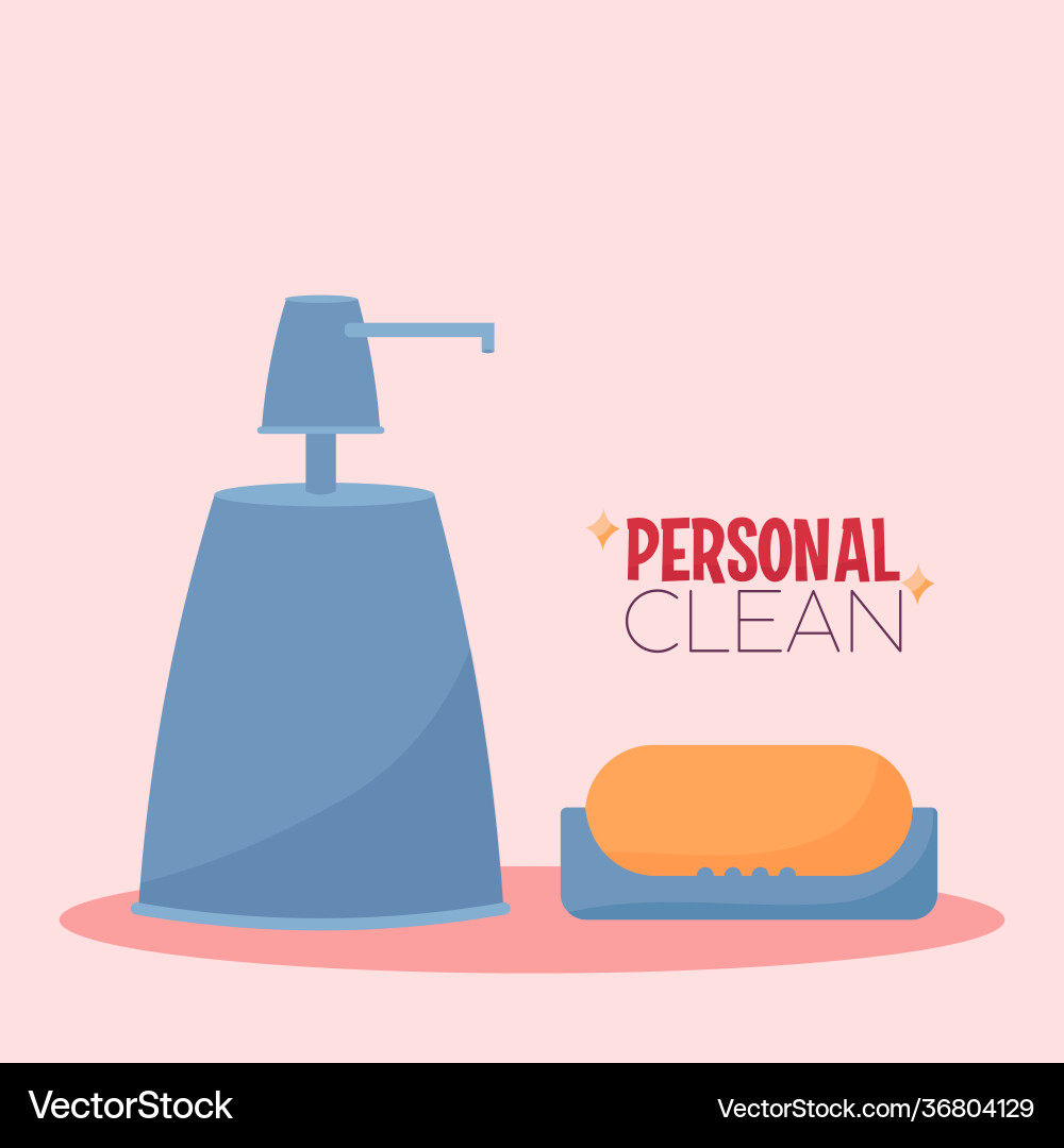 Isolated personal soap cleaning Royalty Free Vector Image