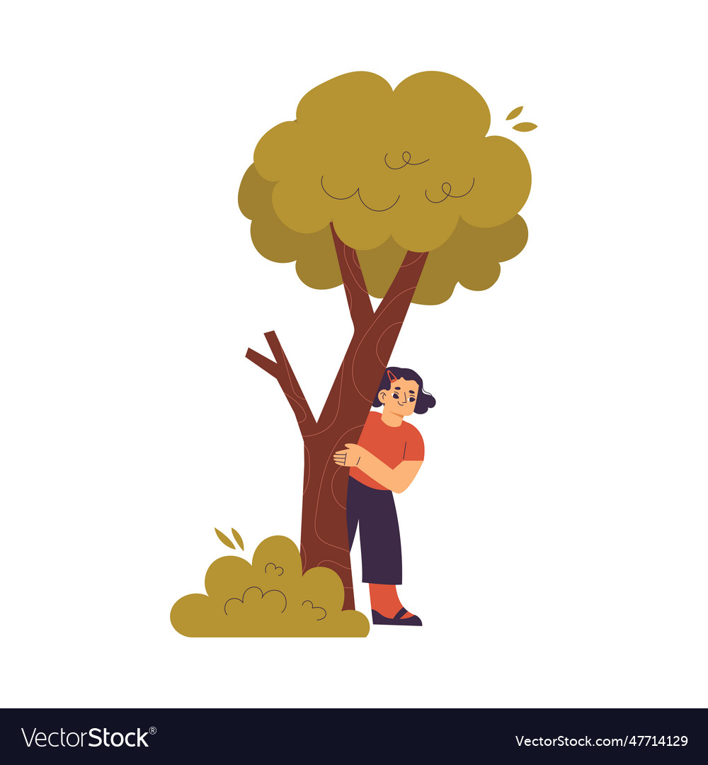 Little girl playing hide and seek game standing Vector Image