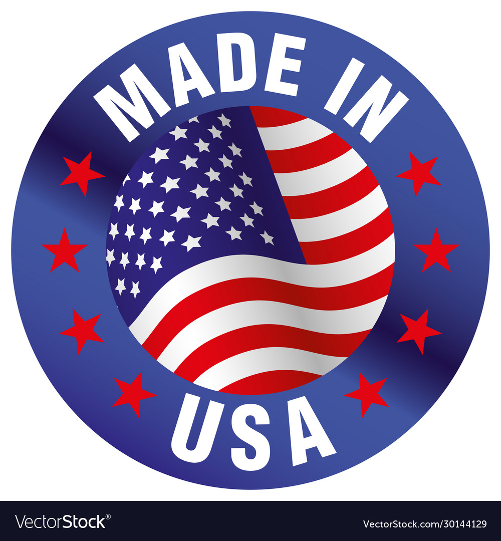 Made in usa badge isolated on white background