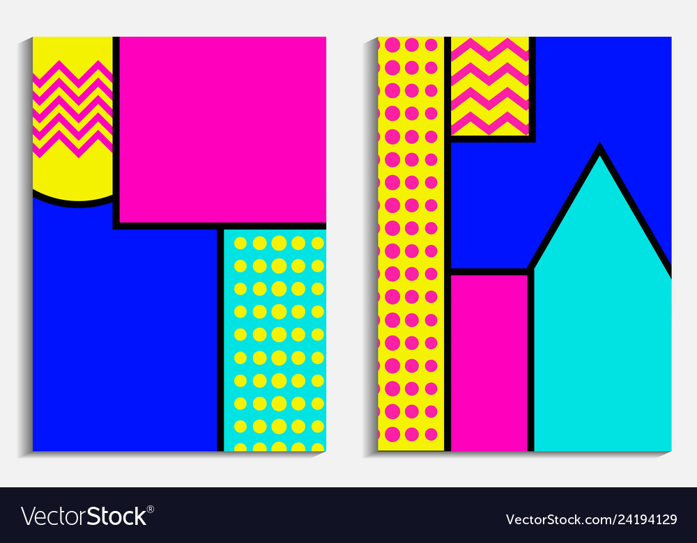 Memphis poster set geometric elements