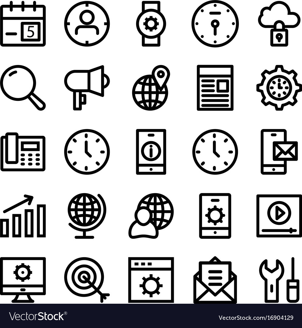 Seo and marketing line icons 2