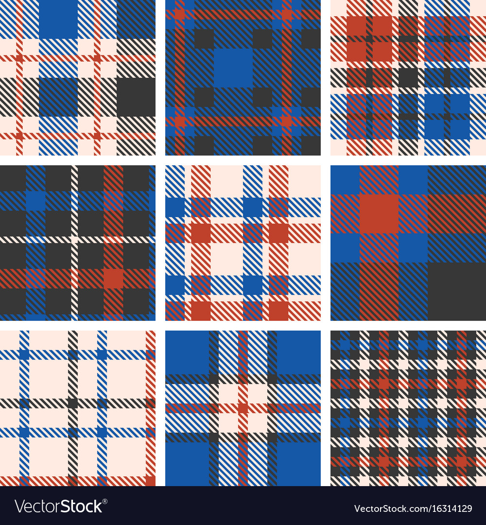 Set of tartan seamless pattern Royalty Free Vector Image