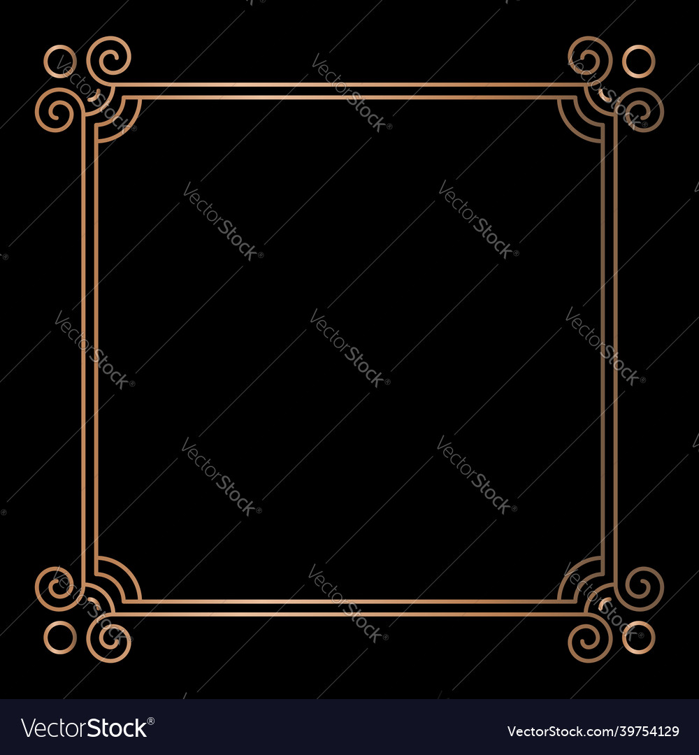 Simple geometric linear golden frame in art deco Vector Image