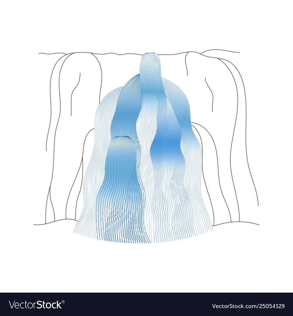 Waterfall cascade Royalty Free Vector Image - VectorStock