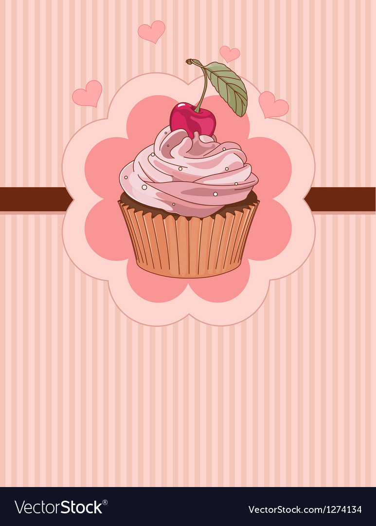 Beautiful Cupcake Place Card Vector Image Beautiful Cupcake Place Card Vector Image