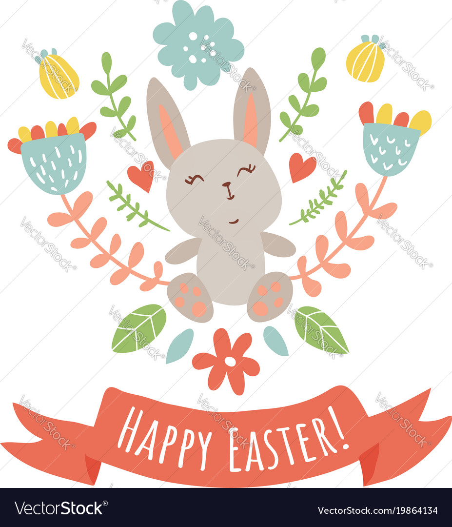 Happy Bunny Royalty Free Vector Image - Vectorstock