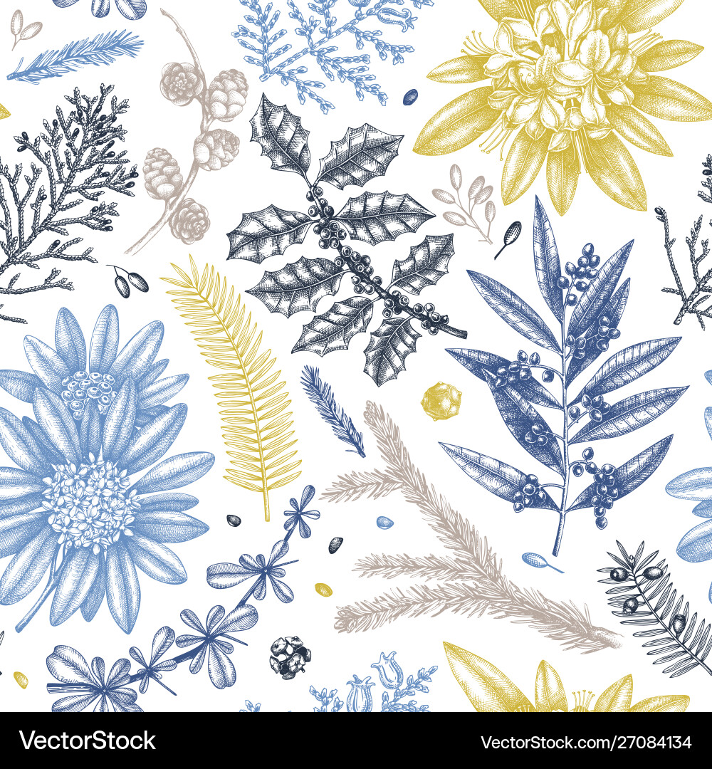 Merry christmas seamless pattern seamless pattern Vector Image