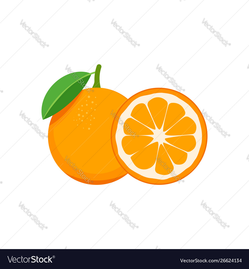 Orange isoliert auf weißem Hintergrund