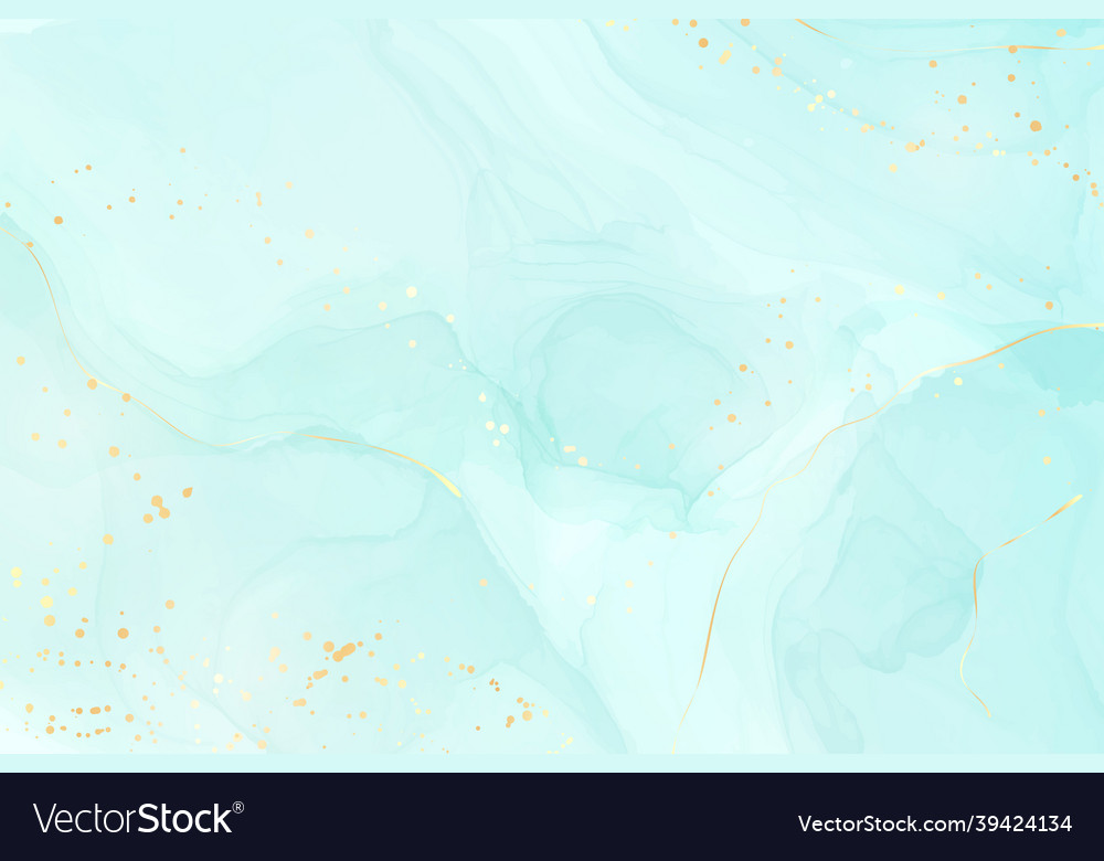Pastel cyan mint liquid marble watercolor vector image Pastel cyan mint liquid marble watercolor