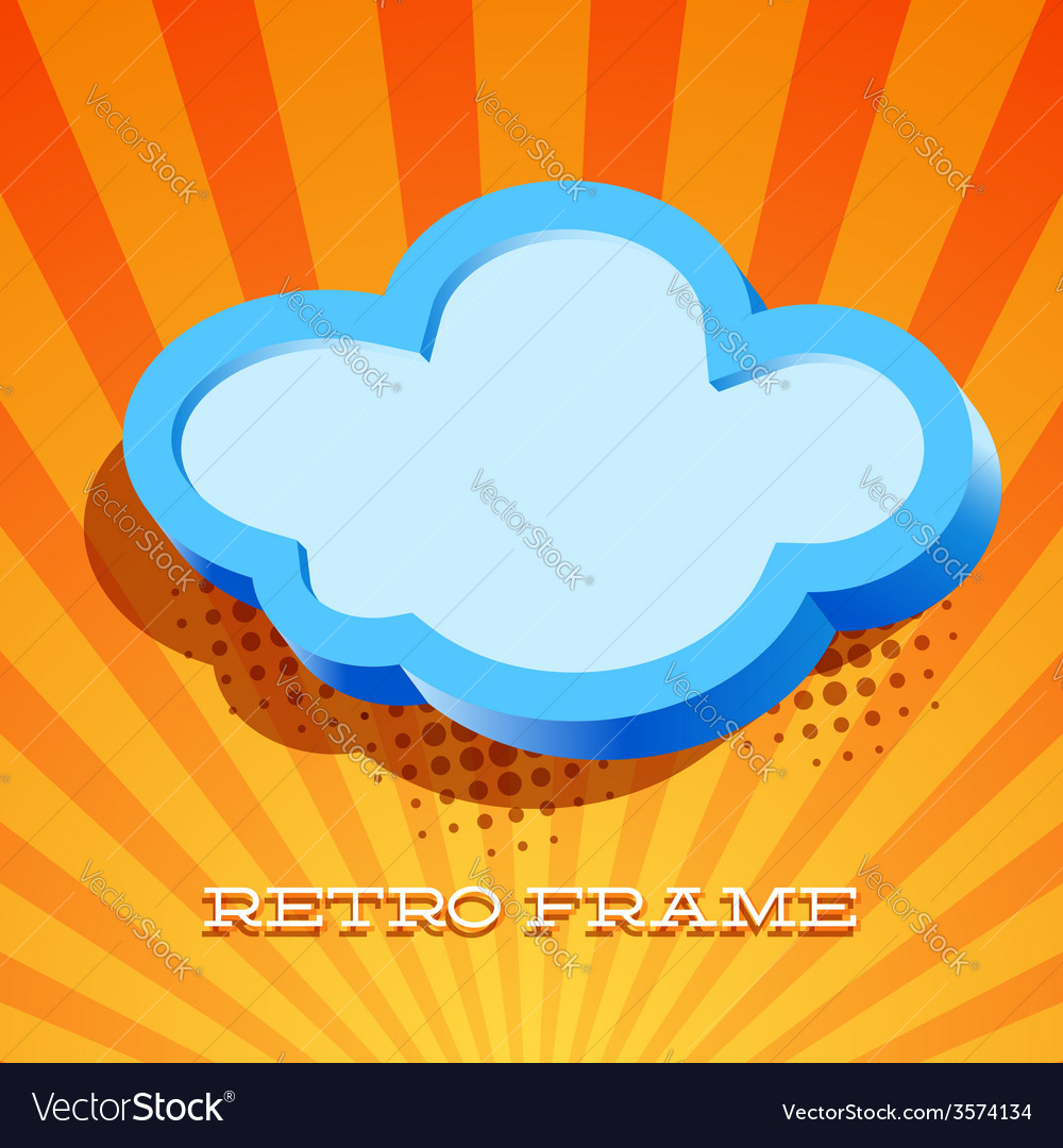 Retro card with cloud sign