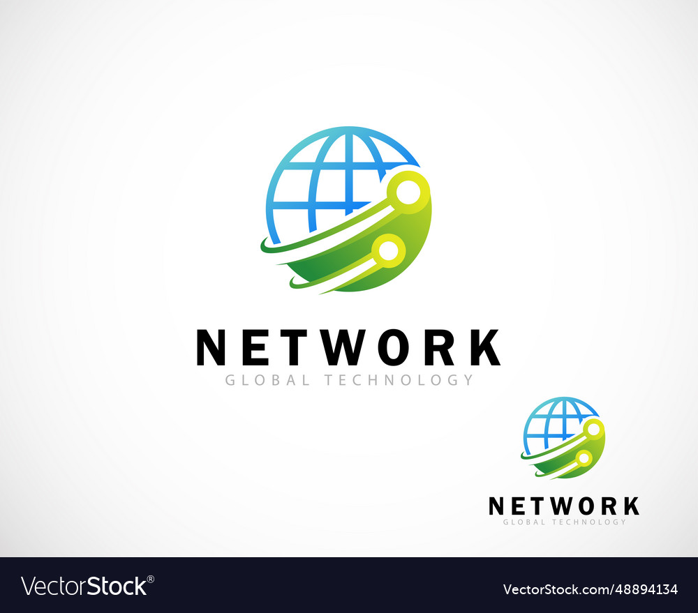 World tech logo creative network connect design