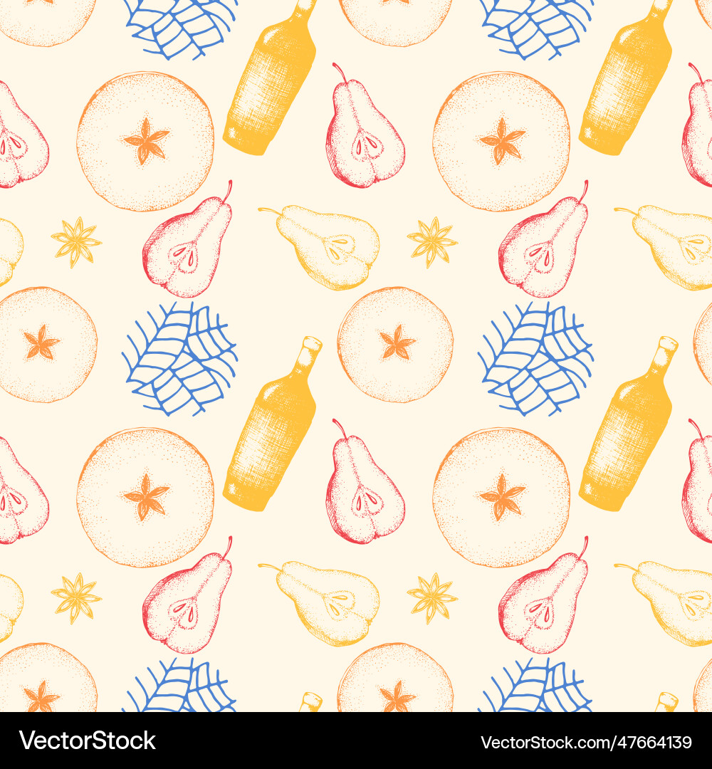 A seamless pattern with multicolored citrus Vector Image