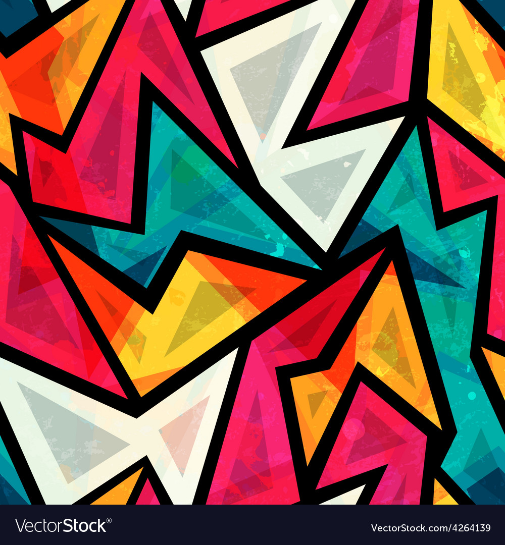 Abstract Colorful Geometric Seamless Pattern Vector Image