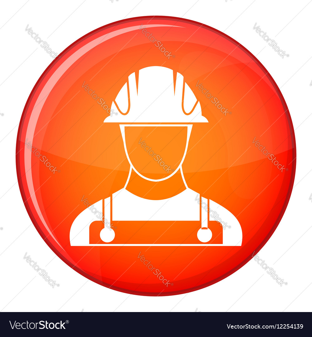 Builder icon flat style Royalty Free Vector Image