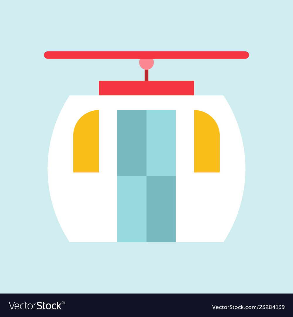 Cable car christmas related flat style icon