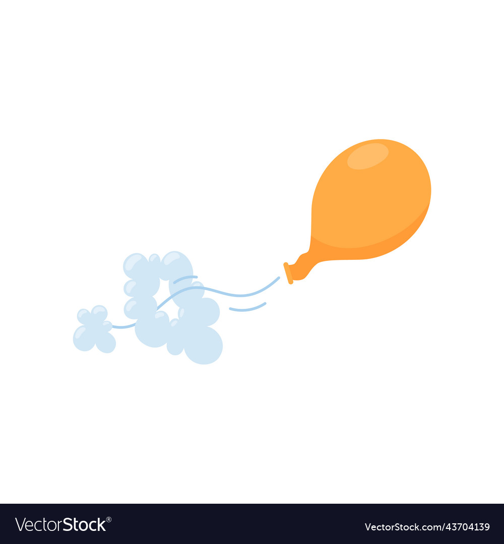 Deflating balloon flies away flat cartoon Vector Image