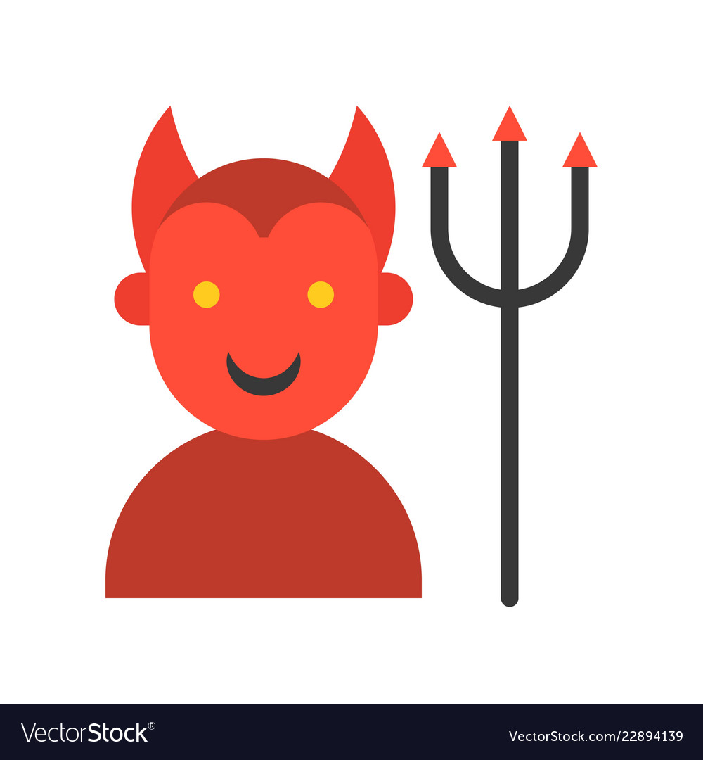 Devil and trident halloween related icon