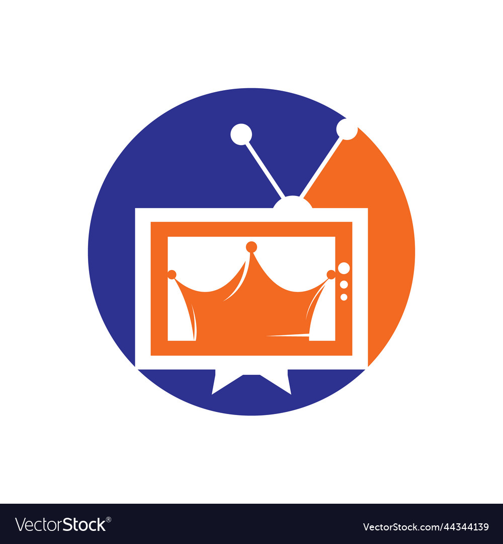 King tv logo design template Royalty Free Vector Image