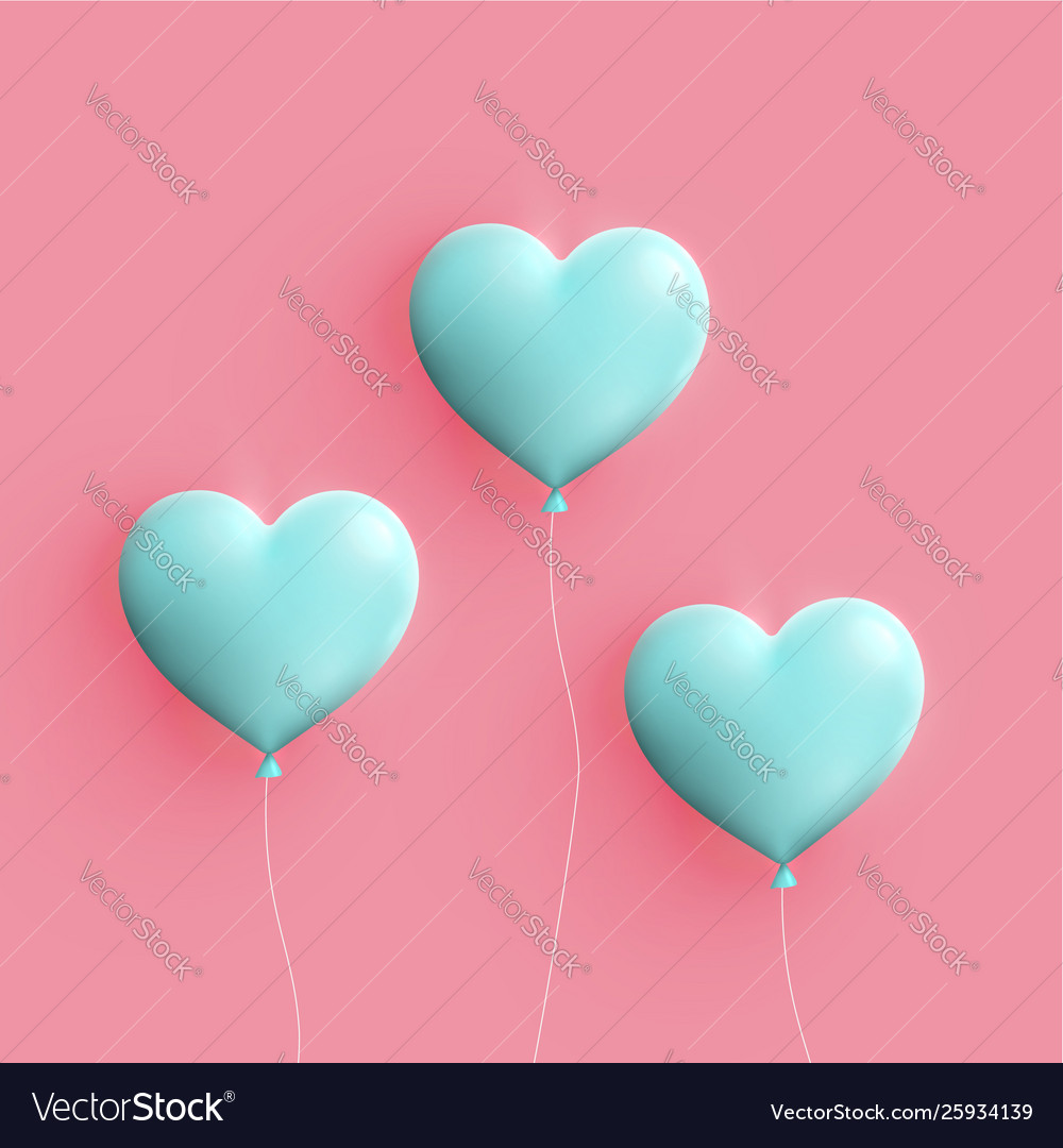 Pastel coloured 3d hearts