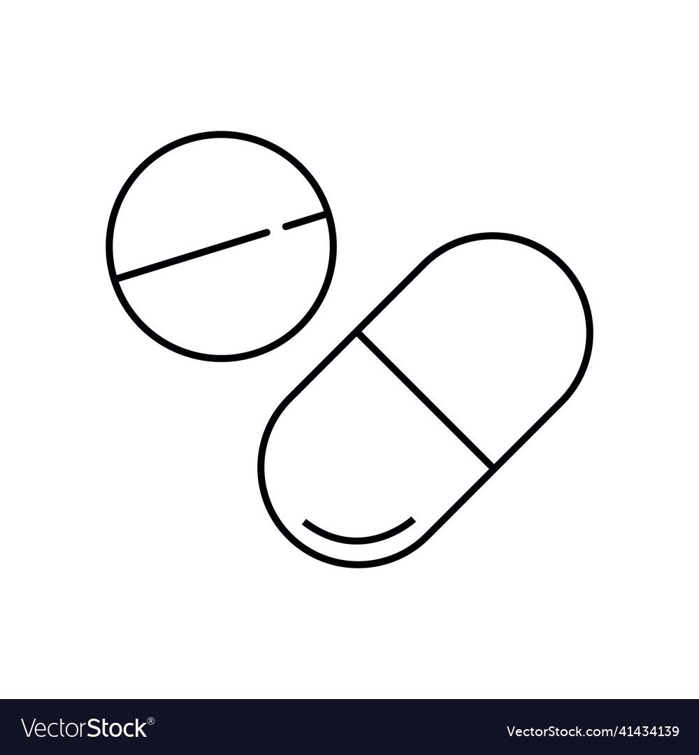 Pills line icon graphics a linear pattern Vector Image