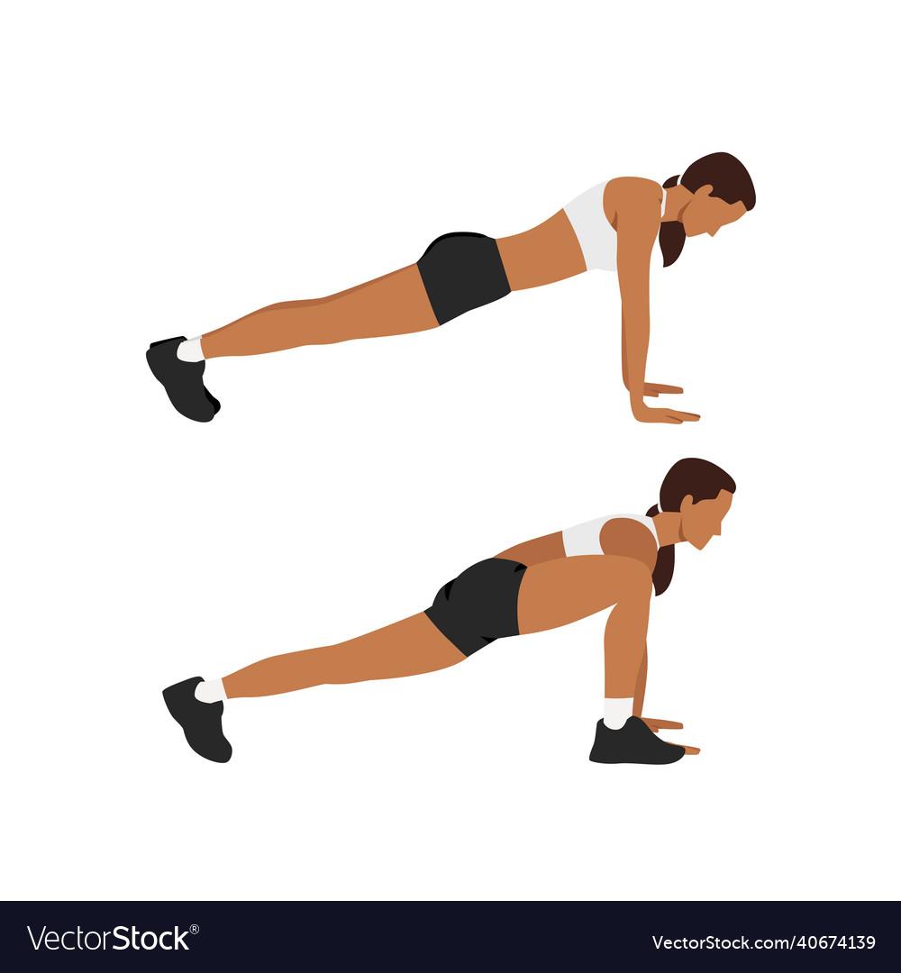 Woman doing groiners exercise flat Royalty Free Vector Image