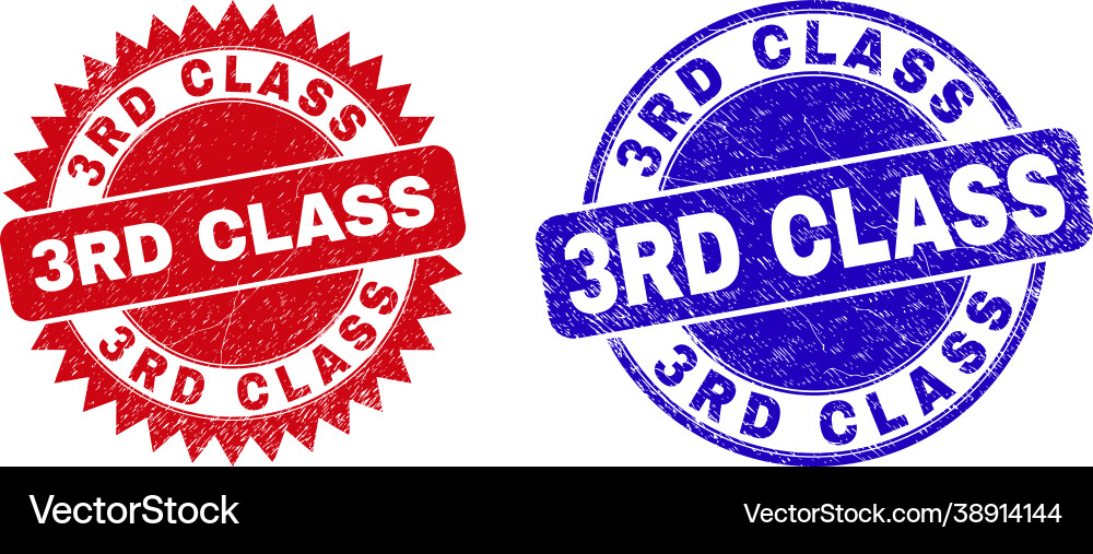 3rd class rounded and rosette stamps with rubber Vector Image