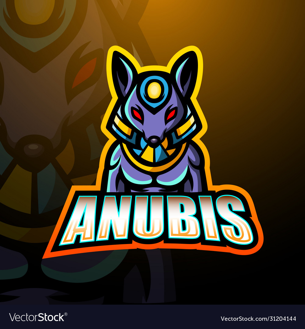 Anubis mascot esport logo design Royalty Free Vector Image