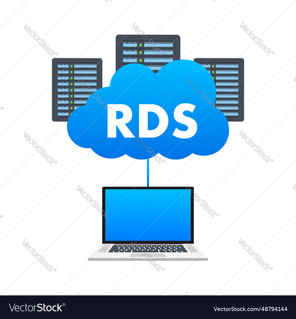 Laptop with a cloud rds on it remote desktop