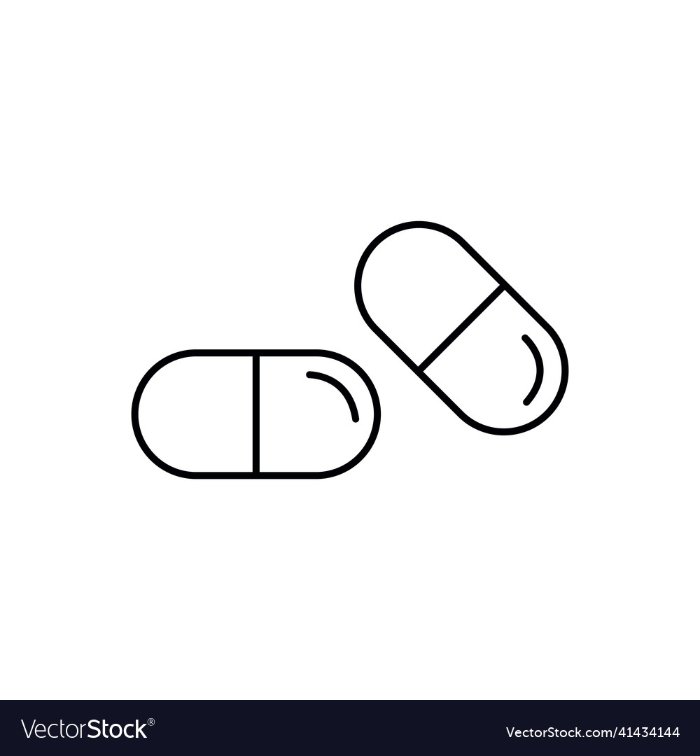 Pills line icon graphics a linear pattern Vector Image