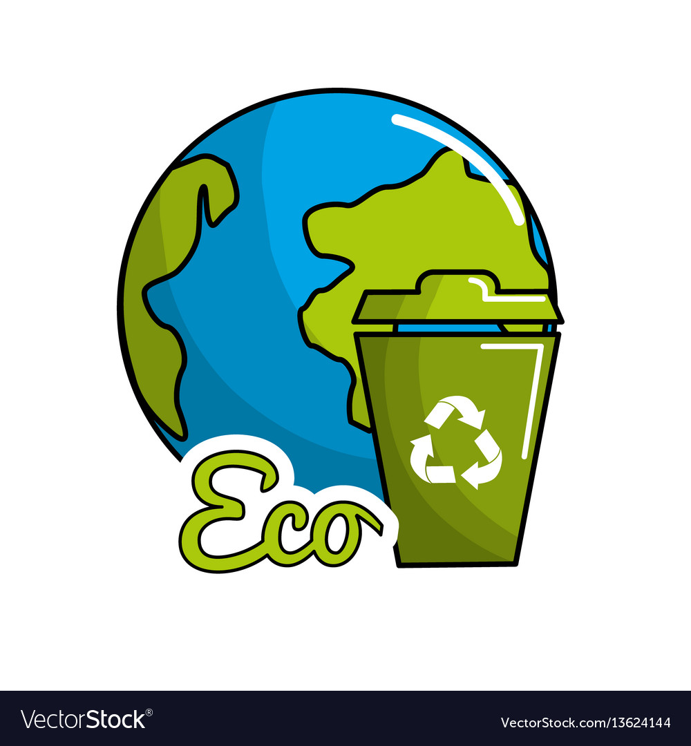 Planet recycling icon stock