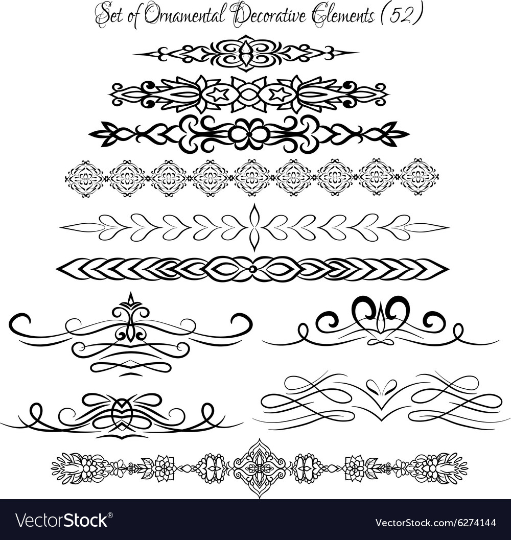 Set decorative elements Royalty Free Vector Image