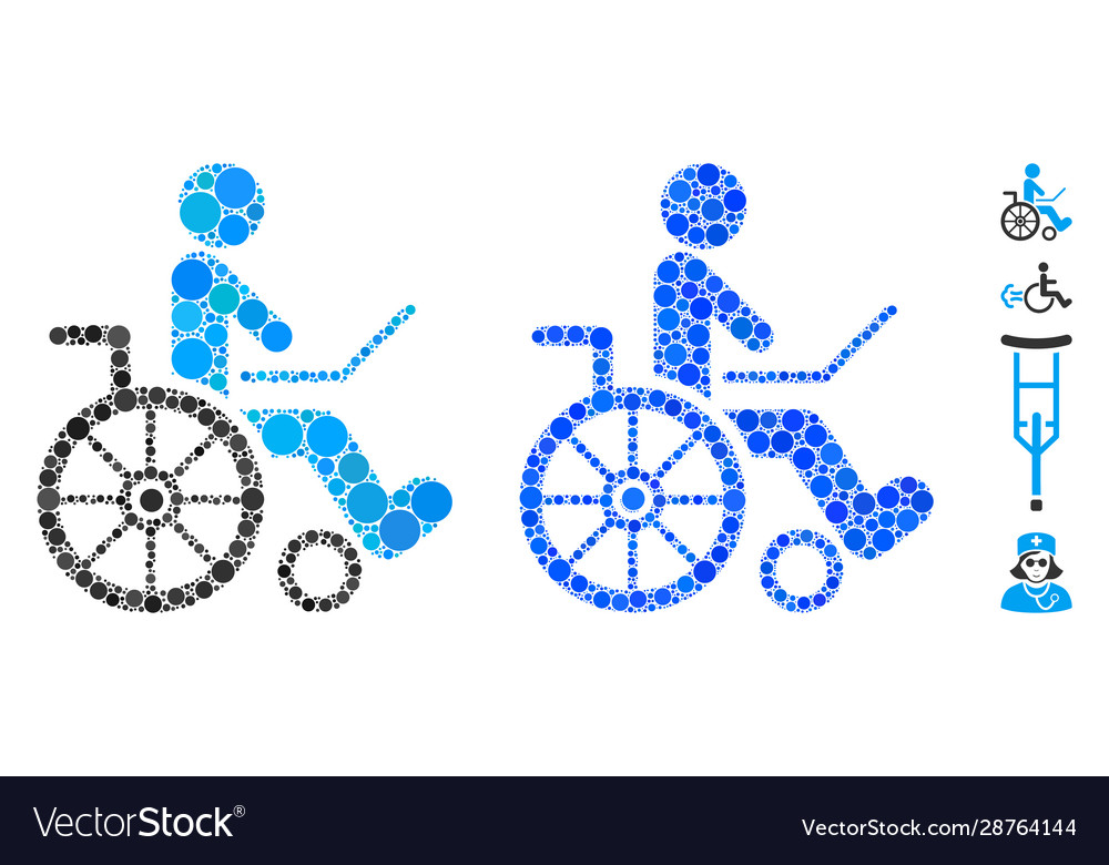 Wheelchair composition icon round dots