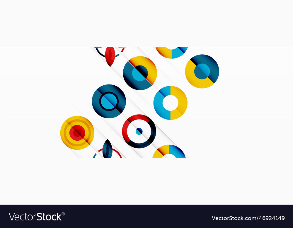 Colorful circles in a grid composition abstract Vector Image