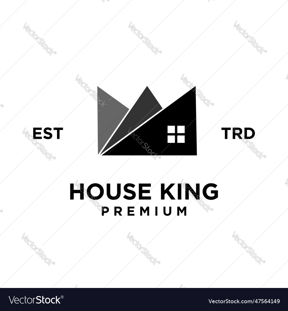 Crown home king logo icon design Royalty Free Vector Image