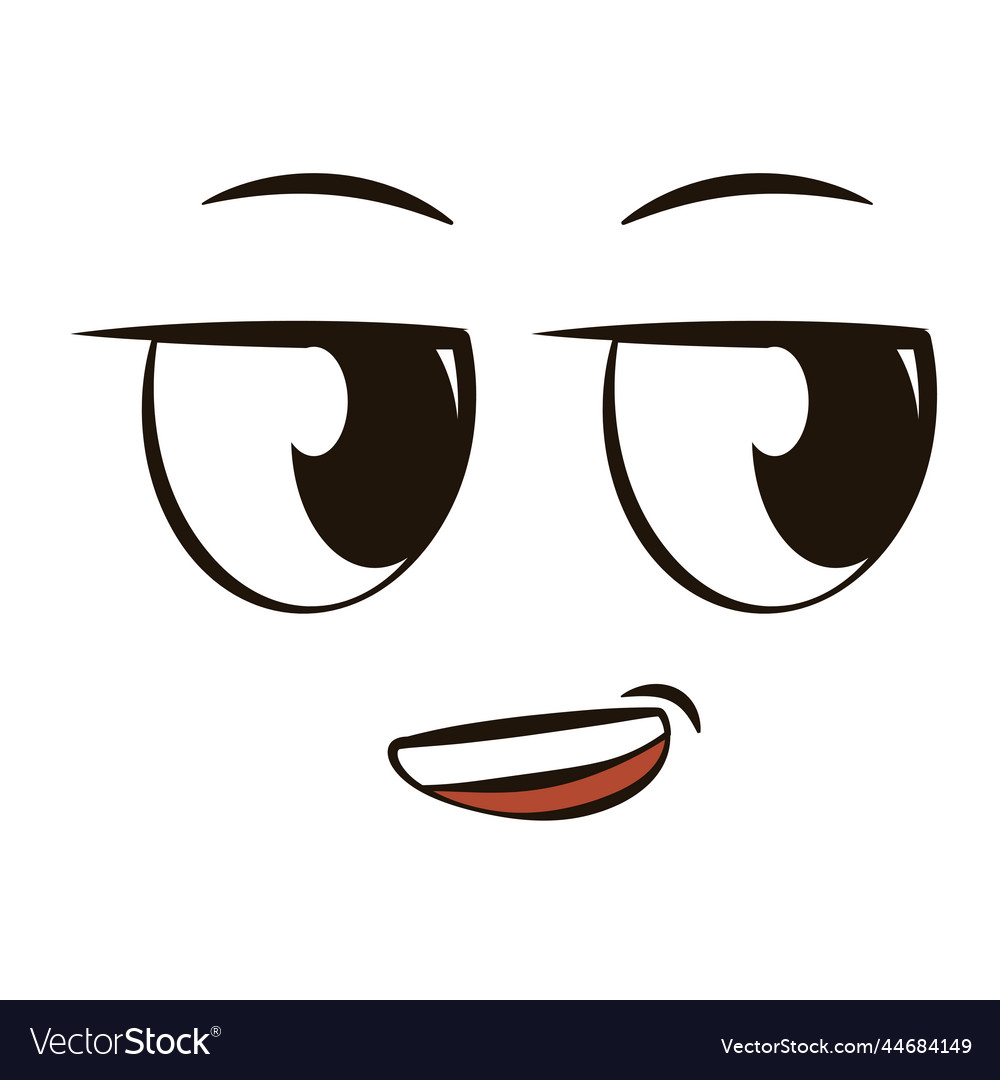 Flat happiness expression with a smile Royalty Free Vector