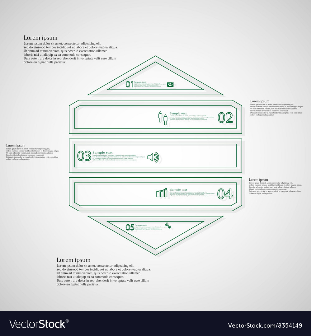 Hexagon infographic template horizontally divided