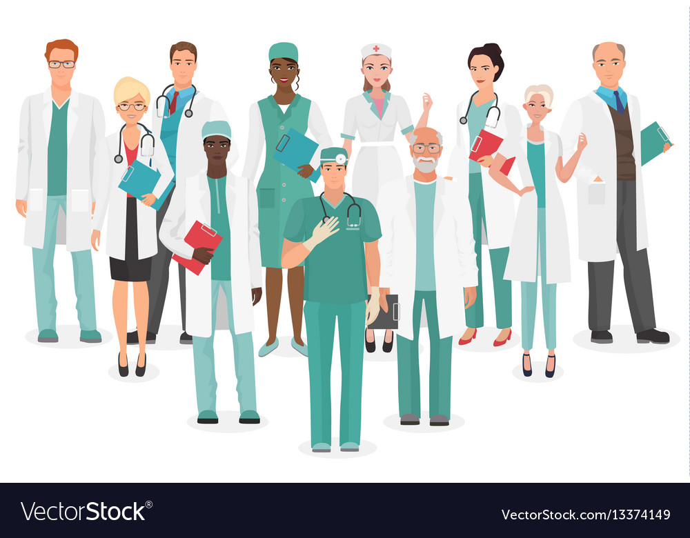 Hospital medical staff team doctors together Vector Image