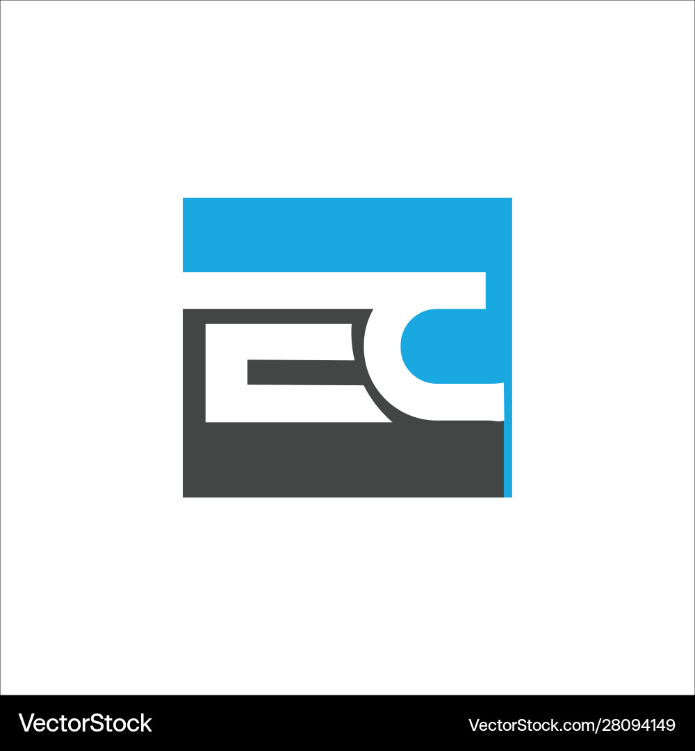 Initial letter ce or ec logo design Royalty Free Vector