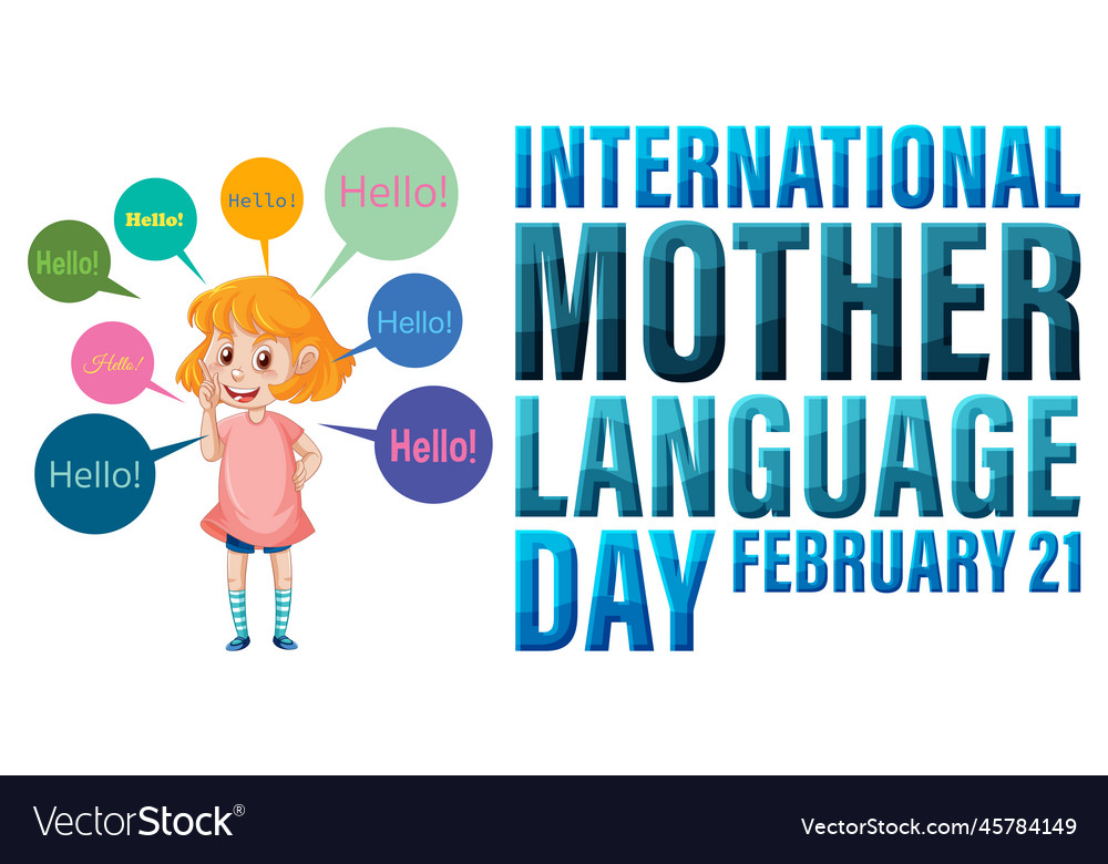 International mother language day banner design Vector Image