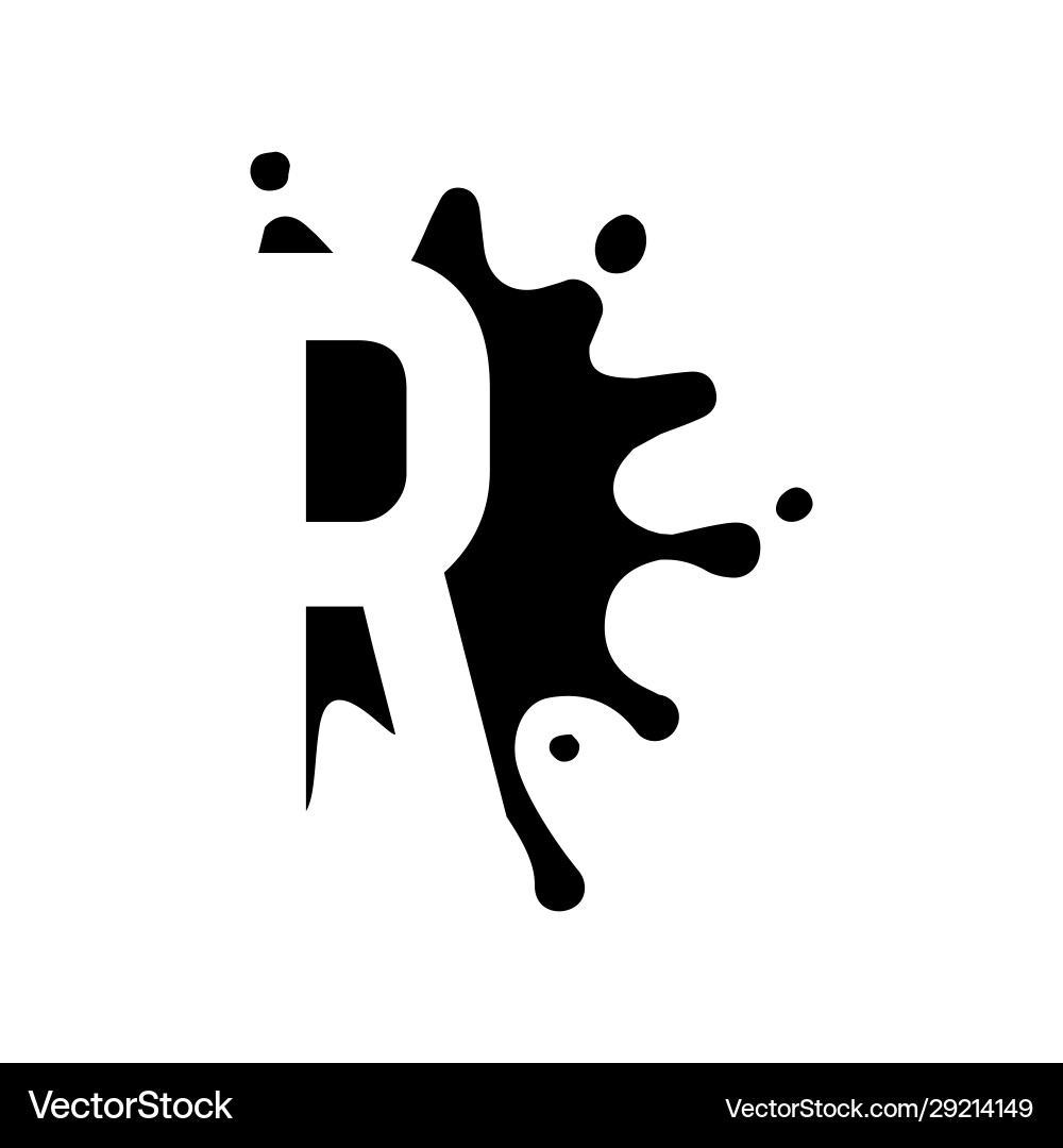 Letter design graphic initial r logo with splash Vector Image