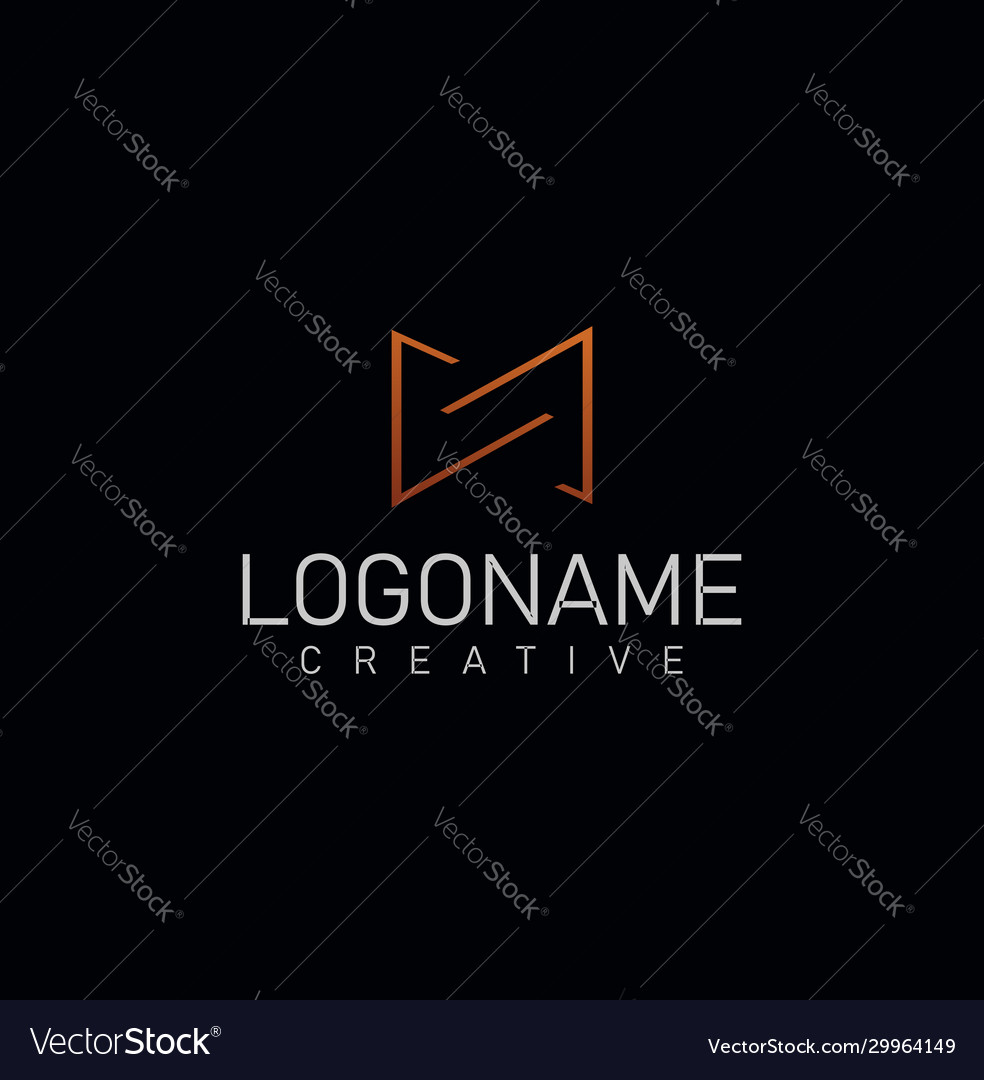 Vetor de Initial letter MF, overlapping elegant monogram logo, luxury  golden color do Stock