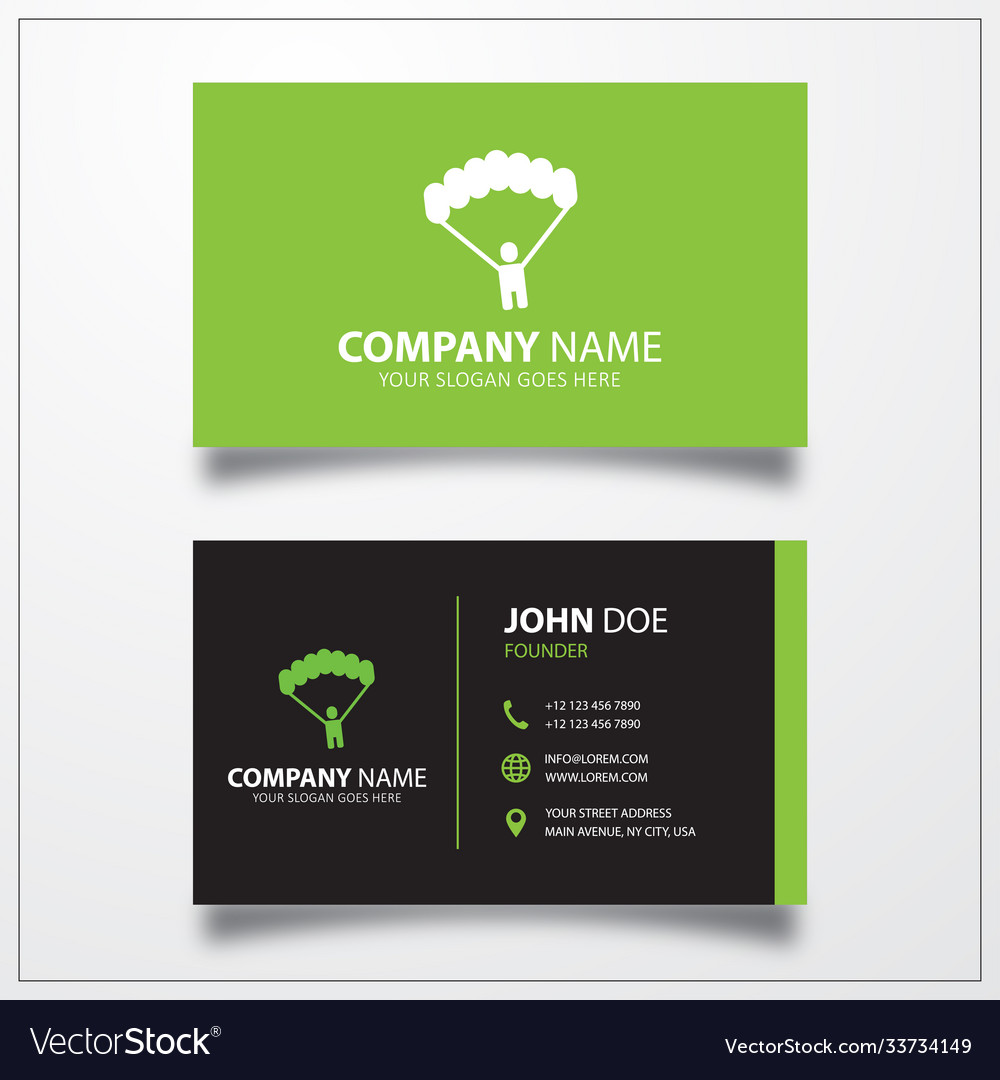 Parachute icon business card template