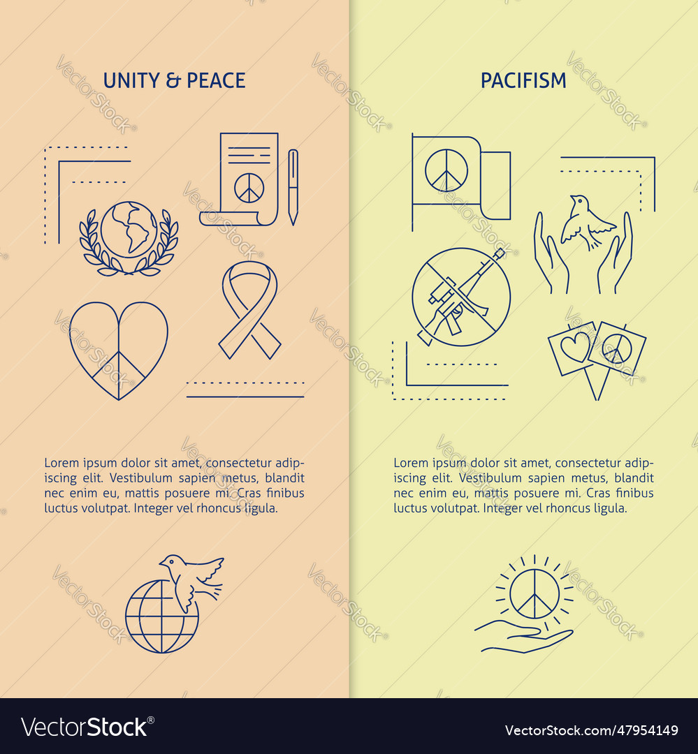 Unity and peace banner template Royalty Free Vector Image