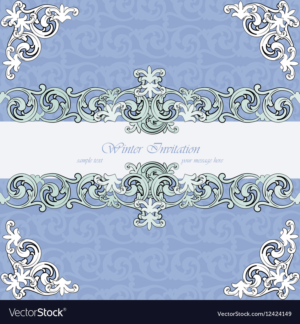 Vintage winter invitation card