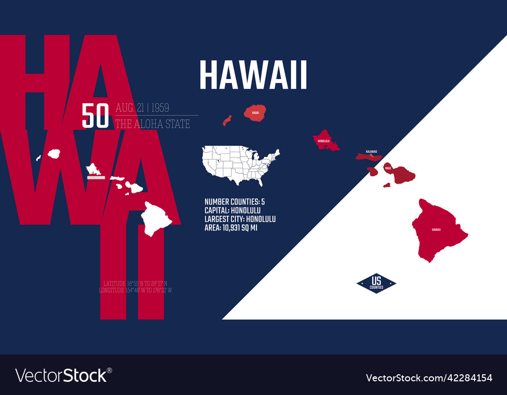 50 of states the united divided Royalty Free Vector Image