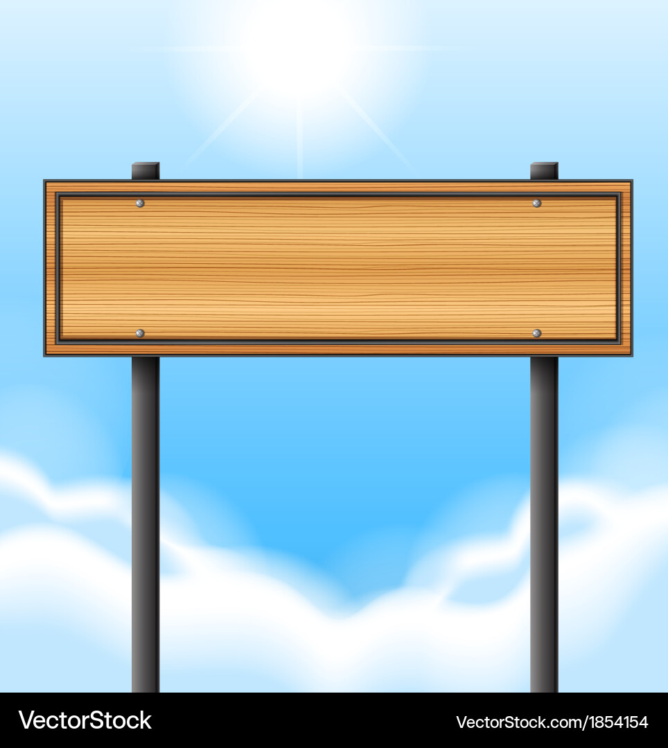An empty wooden signboard Royalty Free Vector Image
