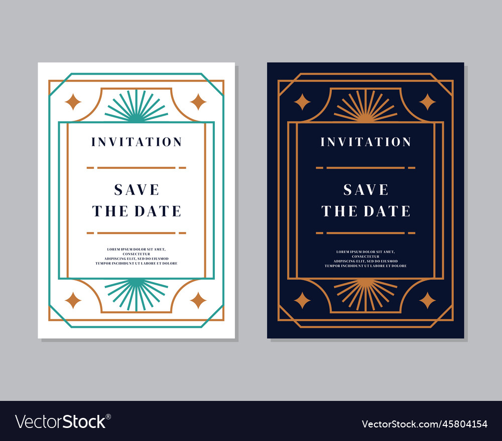 Art deco wedding invitation card luxury classic Vector Image