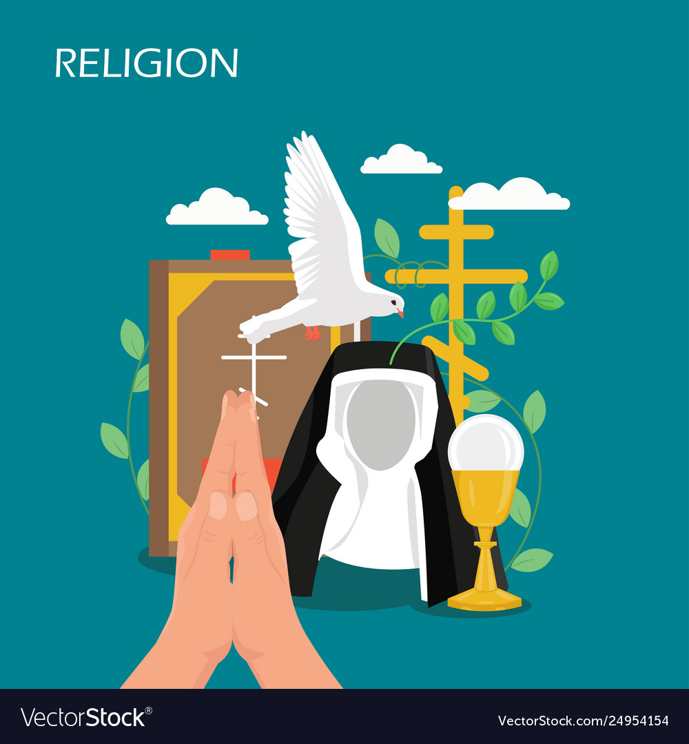 Christianity religion flat style design vector image Christianity religion flat style design